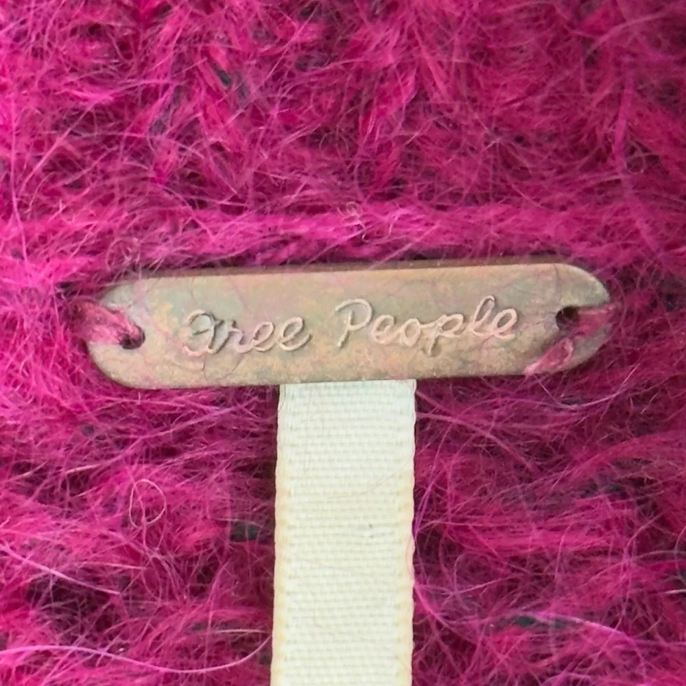 Free People Fuschia Alpaca Wool Blend Pullover Crewneck Sweater Jumper